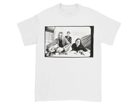 Camiseta ROCKINSTONE con foto en blanco y negro de Nirvana (XXL)