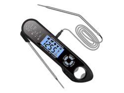 Termómetro para carne, termómetro para carne apto para horno, termómetro digital 2 en 1 para alimentos con función de alarma. GOKOCO