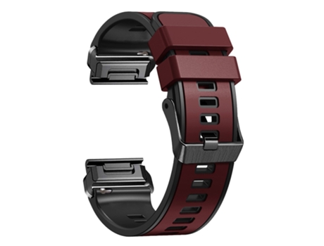 Correa de Silicona liberación rápida dos colores para Garmin Tactix 7 Pro/Tactix Delta - vino tinto/negro