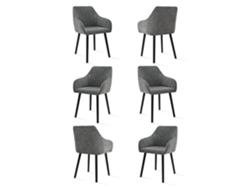 Sillas De Comedor Goeurvant 1381(pack De 6, Gris Pizarra, Chenilla)
