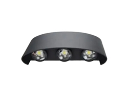 Lámpara De Pared Led Para Exteriores De 6w, Aluminio, Resistente Al Agua, Para Jardín O Balcón, Color Negro, 6 Led.