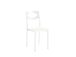 Cadeira de Cozinha Branca Olga 38x86x47cm Couro Sintético Branco FANMUEBLES