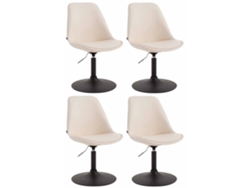 Juego de 4 sillas de comedor Maverick de piel sintética CLP color crema/negro