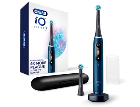 Braun Oral-B IO7 Azul + Estuche + 2 recambios/ Cepillo de dientes eléctrico recargable / Inteligencia artificial