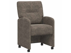 Juego de 2 sillas de comedor con ruedas, gris oscuro, EXCLUSIVA MAISON