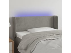 Cabecero Con Led De Terciopelo Gris Claro 83x16x78/88 Cm