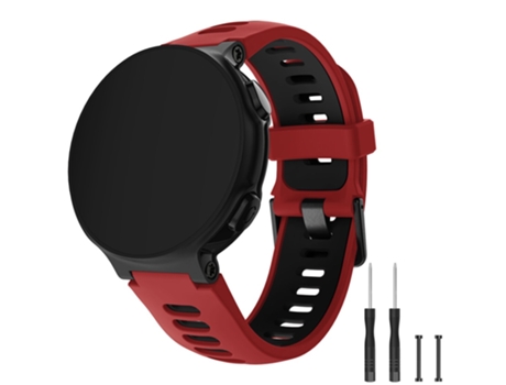 Correa de Silicona hebilla negra con bielas para Garmin Forerunner 735XT 220 230 235 620 630 - rojo/negro