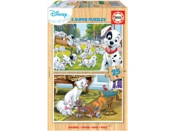 Puzzle EDUCA 2x Super Puzzle de Madera 25 Disney Animales (Edad Mínima: 3 Años - 50 Piezas)