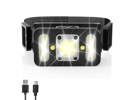 Linterna frontal LED recargable con sensor de movimiento, 8 modos de luz, luz roja blanca, luz frontal de alto rendimiento resistente al agua de 10...