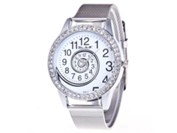 Reloj De Pulsera De Cuarzo Para Mujer Con Brazalete Y Pulsera De Diamantes De Imitación Lvpai Plata Negro