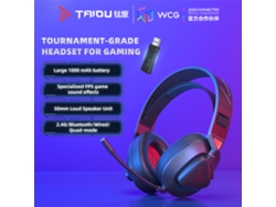 Auriculares Supraaurales Para Juegos Taiou Con Bluetooth 5.3, Cable De 2.4 Ghz Y 3 Micrófonos Para Teléfonos Móviles, Pc Y Consolas.