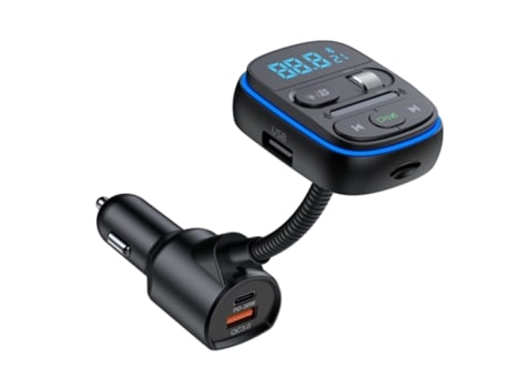 Transmisor Fm Auto Bluetooth, inalámbrico Bluetooth 5.0 Adaptador de radio para automóvil Receptor Kit de automóvil con bajo, 7 colores de luz, QC3...