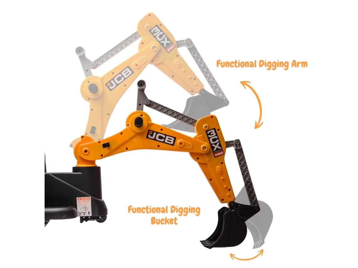 Tractor Eléctrico Jcb Con Pala Cargadora & Excavadora 12v - 2 A 6 Años - Amarillo