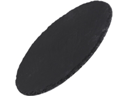 Bandeja Redonda De Piedra Negra Natural De 25 Cm Para Servir – Plato Para Banquetes