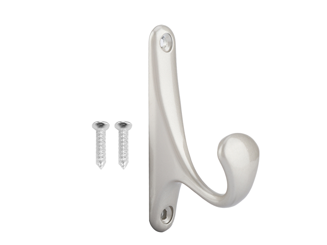 Perchero de pared moderno para baño, perchero con ganchos (níquel mate)