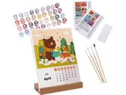 Calendario de pared 2025, para pintar por números, calendario con pincel y pintura acrílica, para la escuela y el escritorio.