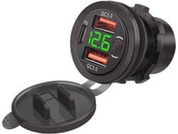 Adaptador Usb Rápido Para Coche Con Puerto Para Teléfono Y Cargador De Motocicleta