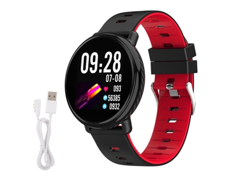 Smartwatch SMANDY K1 1.3 Monitorización del sueño (Bluetooth - Negro Rojo)