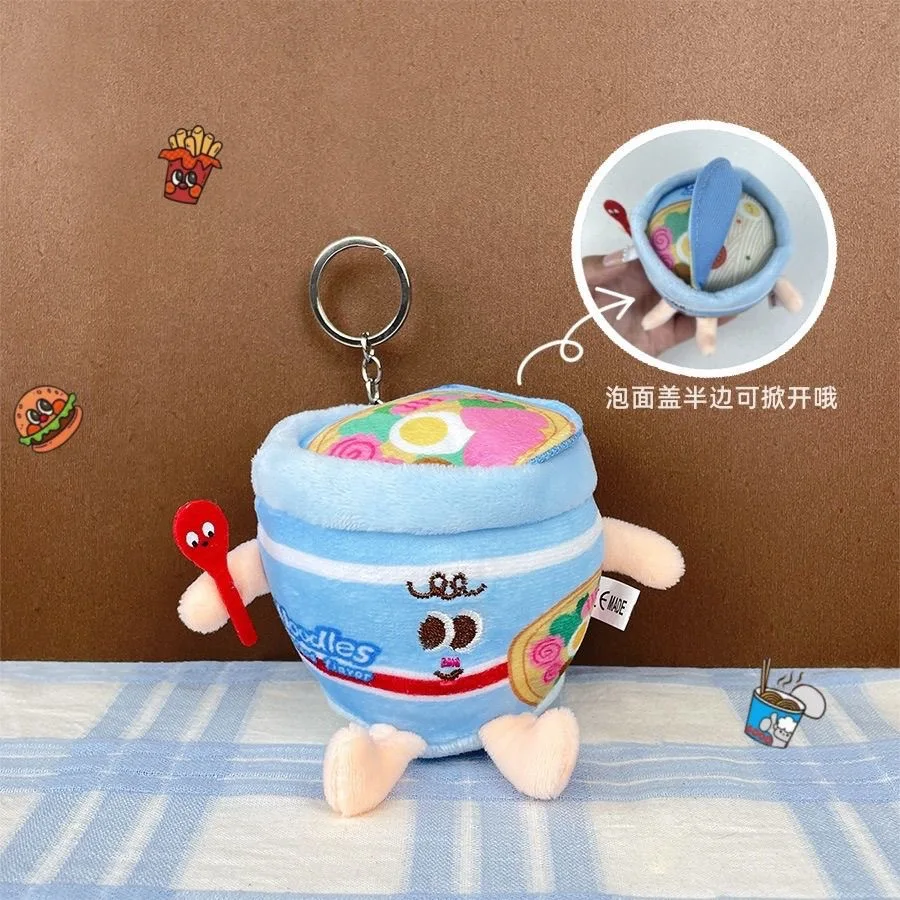 Llavero De Peluche De Fideos Instantáneos De 8 Cm, Adorable Y Esponjoso, Ideal Para Decorar Bolsos.
