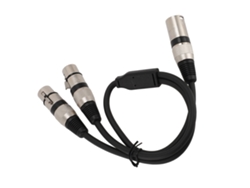 Cabo Divisor Xlr 3 Pinos Macho Para Duas Fêmeas Balanceado Para Microfone Mixer Amplificador 0.5m Preto