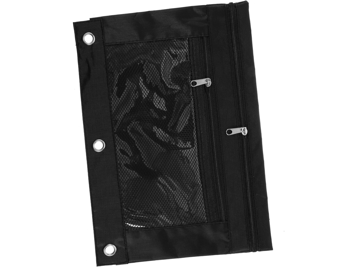 Estuche Con Cremallera Solustre Para Carpetas De 3 Anillas, Bolsa De Malla Grande Con 3 Agujeros, Estuche Para Lápices