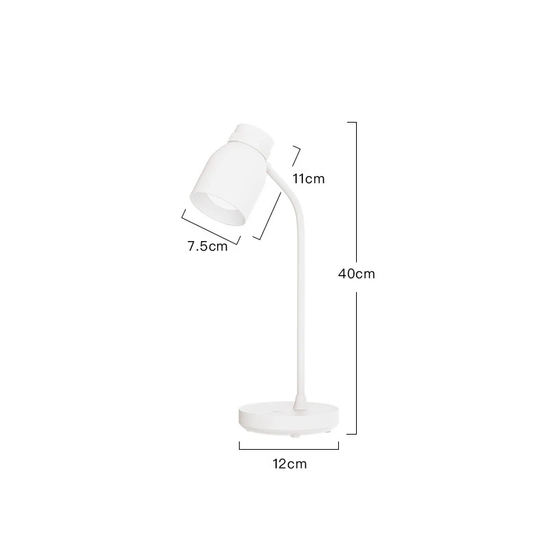Lámpara de escritorio LED con tres niveles de intensidad, luz nocturna sensible al tacto, carga USB y diseño plegable agradable a la vista.