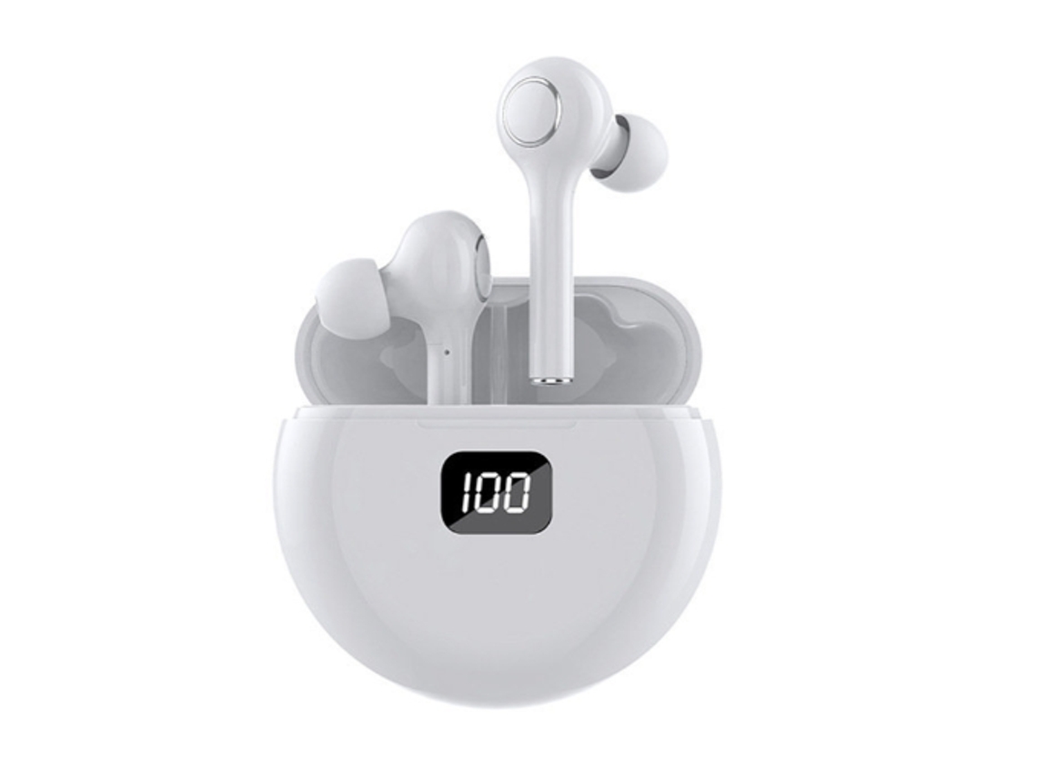 Auriculares Stereo Bass Led Display Hd Yizhood True Wireless Bluetooth Blanco
