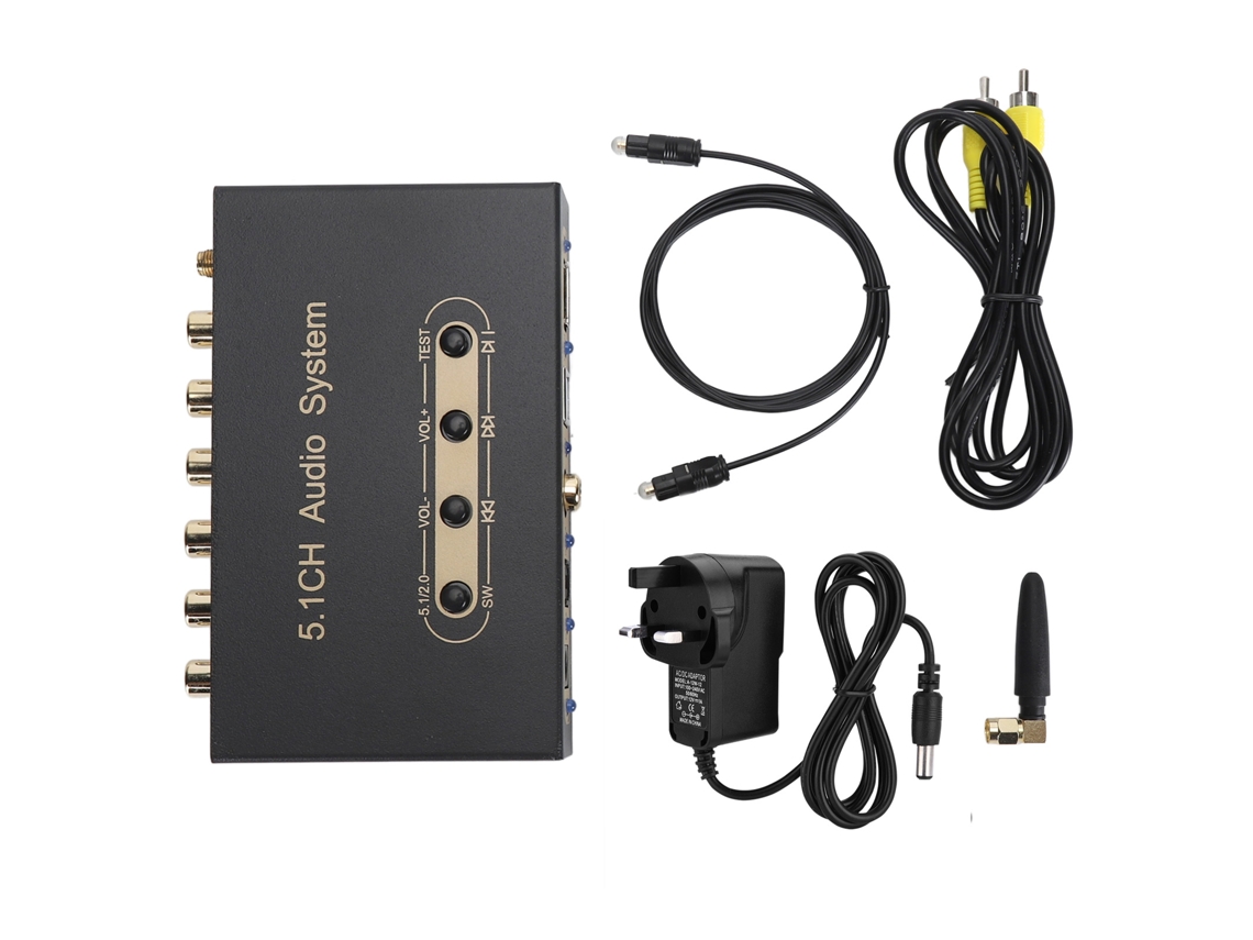 Decodificador De Sonido 5.1 Canales Con Arc, Fibra Óptica, Coaxial, Bluetooth, Dts, Ac3 Y Enchufe Británico.