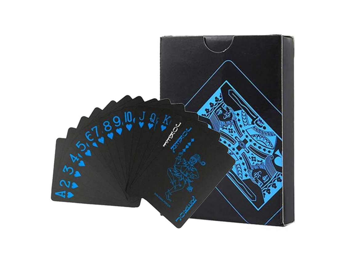 Cartas De Poker Impermeáveis Resistentes A Flexões Mate Espessadas Para Festas Azul