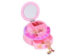 Caja De Joyería Decorativa Musical De Plástico Rosa Para Pastel De Cumpleaños De Niña