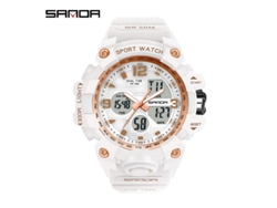Reloj Deportivo Multifuncional Luminoso, Moderno Y Elegante (blanco Y Oro Rosa mujer)