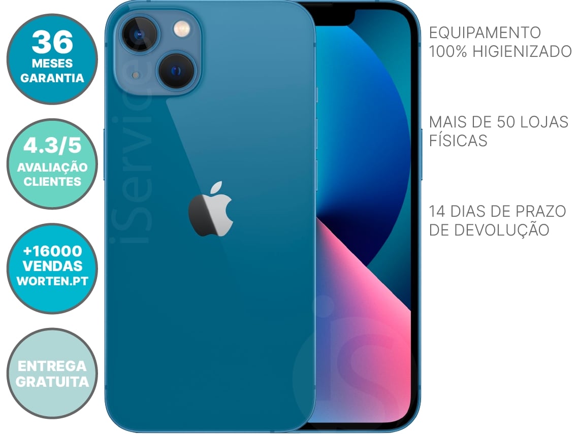 iPhone 13 Apple (Reacondicionado Señales de Uso - 256 Gb - Azul)