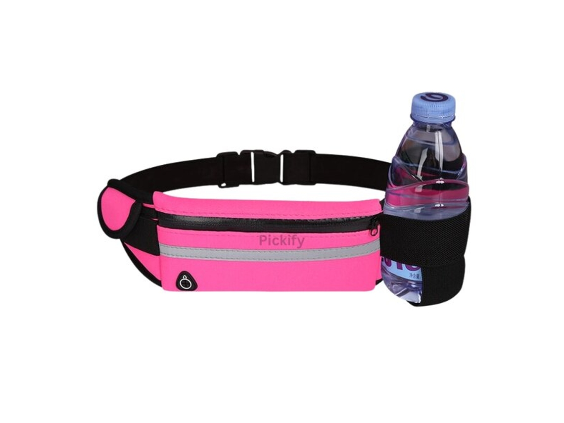 Cinturón para correr reflectante multifuncional Vayotoy con funda impermeable para teléfono y soporte para botella.