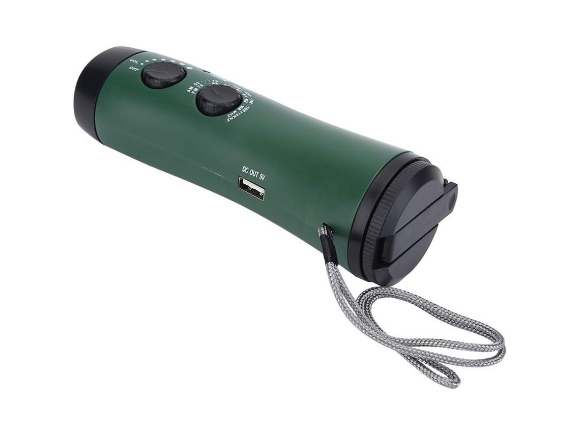 2026-radio De Emergencia Con Manivela Y Linterna Led Multifuncional Portátil Para Exterior Verde