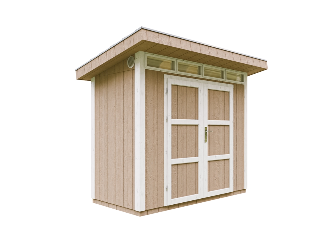Caseta Jardin paneles a base de Madera LP SmartSide 3m2 con Suelo y Baldosas Bituminosas - L161xA294xA239 cm - TIMBELA M901A - Terra Brown