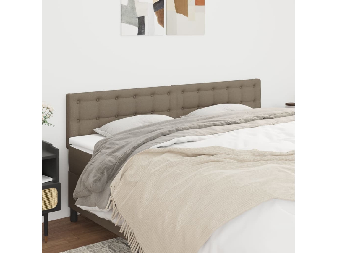Cabeceros 2 Unidades De Tela Gris Taupe 90x5x78/88 Cm