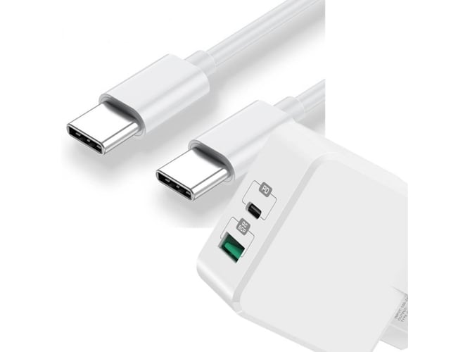 Cargador + Cable PHONESHIELD Fast Charge para Google Pixel 4 XL (USB/USB-C, PD 3.0 PPS - 18 W - 2 m - Blanco)