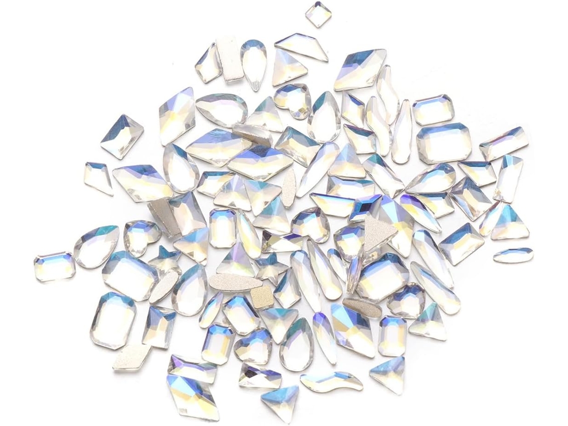 100 Peças De Strass De Vidro Preto Para Unhas, Acessórios Para Decoração De Unhas.