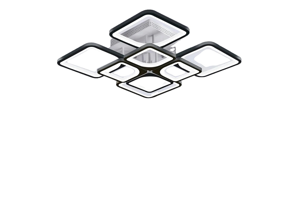 Lámparas de techo, diseño cuadrado moderno, opciones de control inteligente, 44 pulgadas, color negro (OEM)