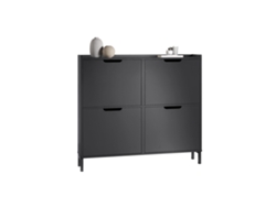 Fsr100-Sch Zapatera Estrecha con 4 Solapas Negro SOBUY