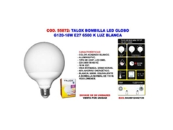 Talox bombilla led globo g120-18w g120e2718w 6500 k luz blanca