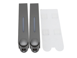 Dispensador De Jabón Líquido De Pared, Adhesivo, De Plástico, 2 Vasos, Para El Hogar, Hotel, Escuela, Gris 6028
