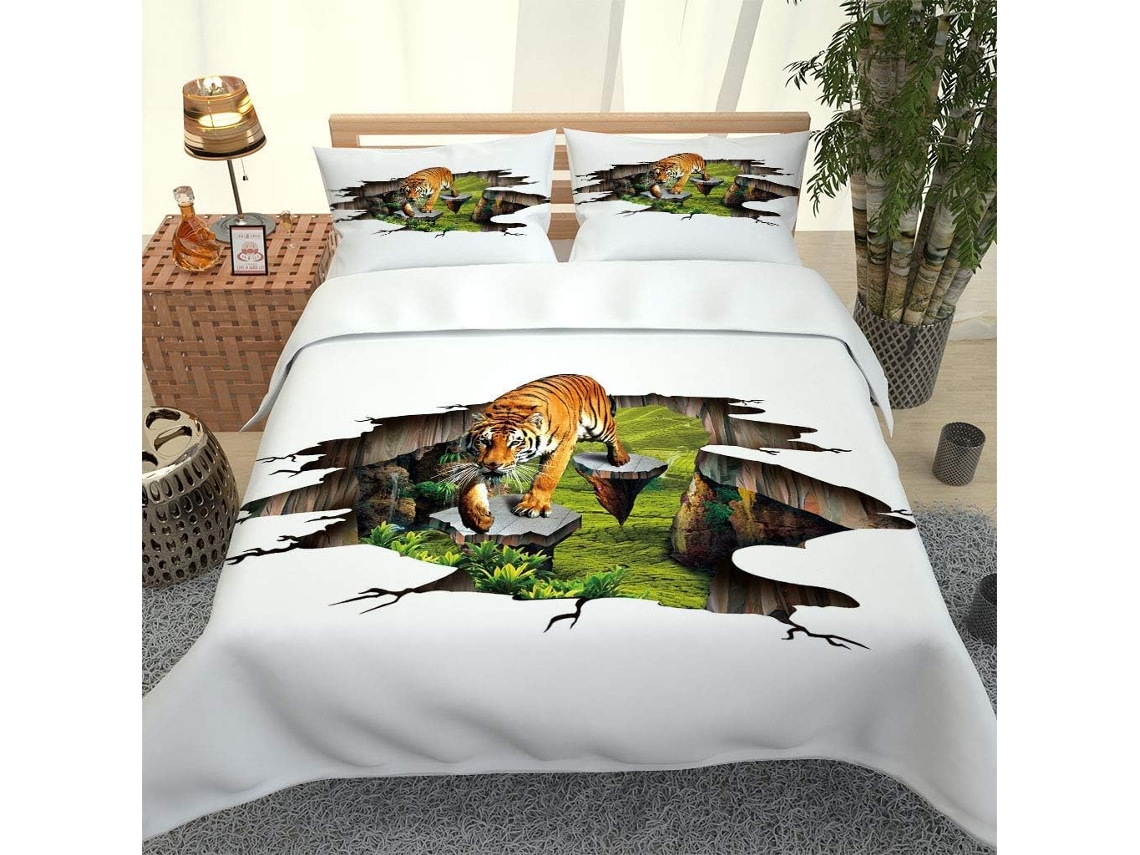 Funda Nórdica Microfibra Juego Ropa Cama Estampado Funda Juego Almohada 140x200cm 140 X 200 Cm 65