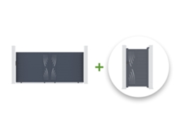 Pack puerta corredera 3.5m veleta A.180cm + puerta peatonal 1m A.180cm