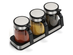 2026da-jarras De Especias Con Cucharas, Conjunto De Recipientes De 300 Ml, Vidrio Negro, Para Cocina, Café, Bar, Hogar