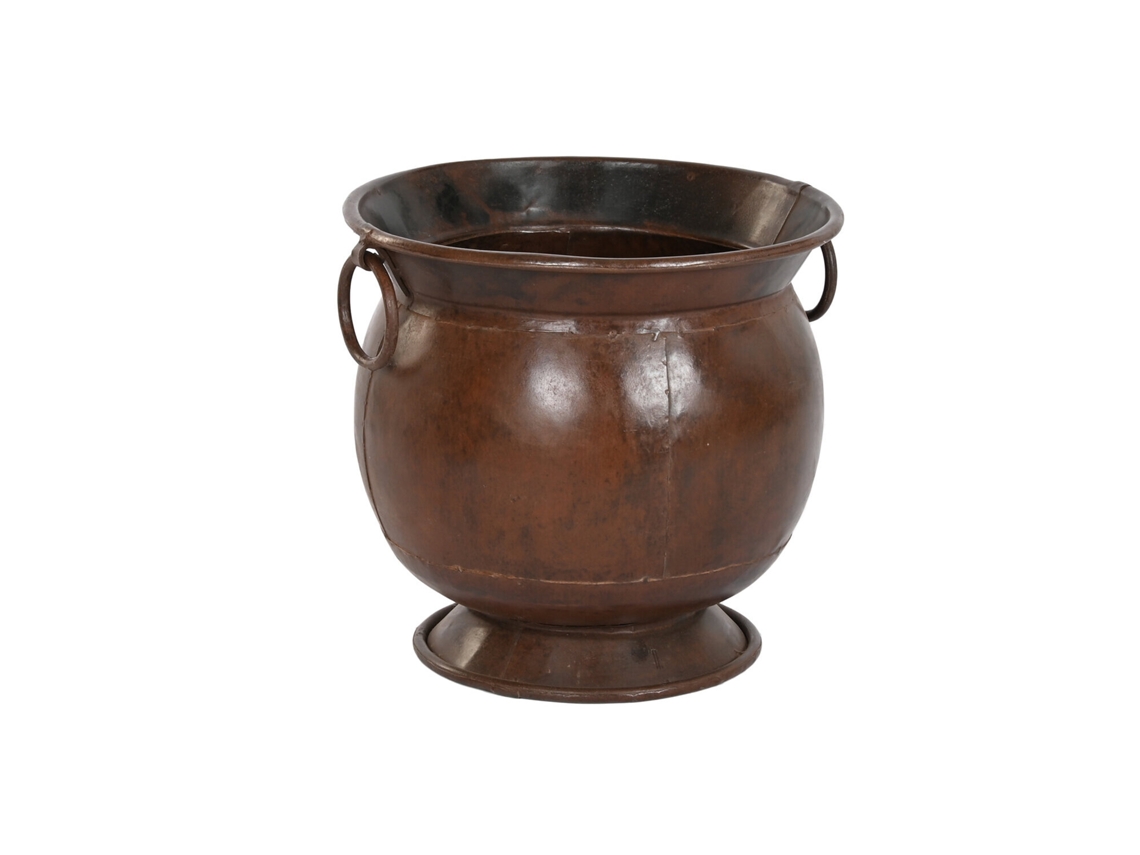 Anfora Hierro Oxido Patinado Marron 46x46x44cm