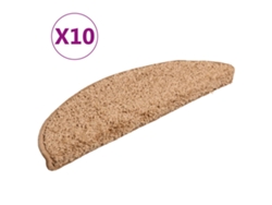 Maison Exclusive - Felpudos Para Escaleras (10 Unidades, 56 X 17 X 3 Cm, Beige, Semicirculares)