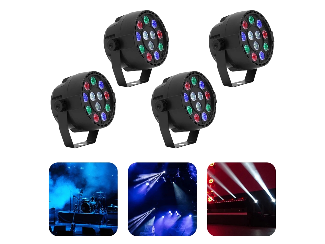 Mini foco PAR, 12 W, temperatura de color RGB, 90-240 V, ángulo de barrido de 15°, 4/8 canales OEM