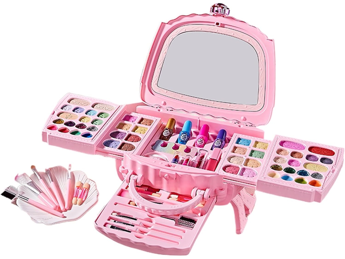 Maquillaje Para – Kit De Maquillaje De Juego Para Niñas – Cosméticos Naturales Lavables Para Edades