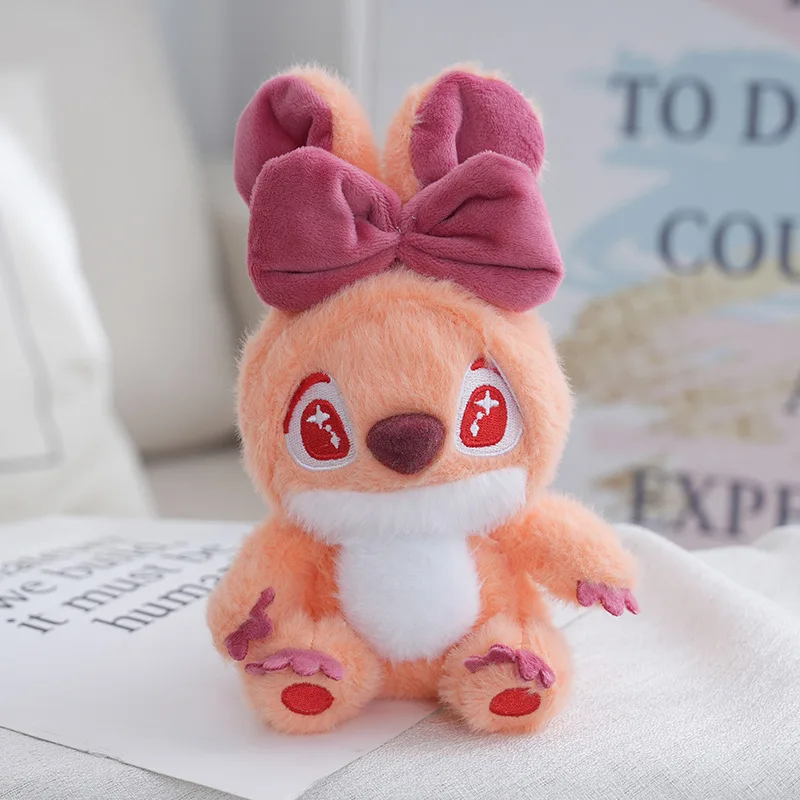 Llavero De Peluche Stitch (marrón) Con Lazo Para Bolso